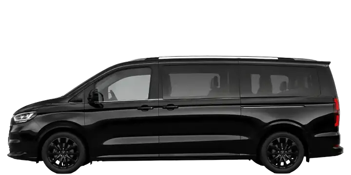 Black long-wheelbase seven to eight seat MPV